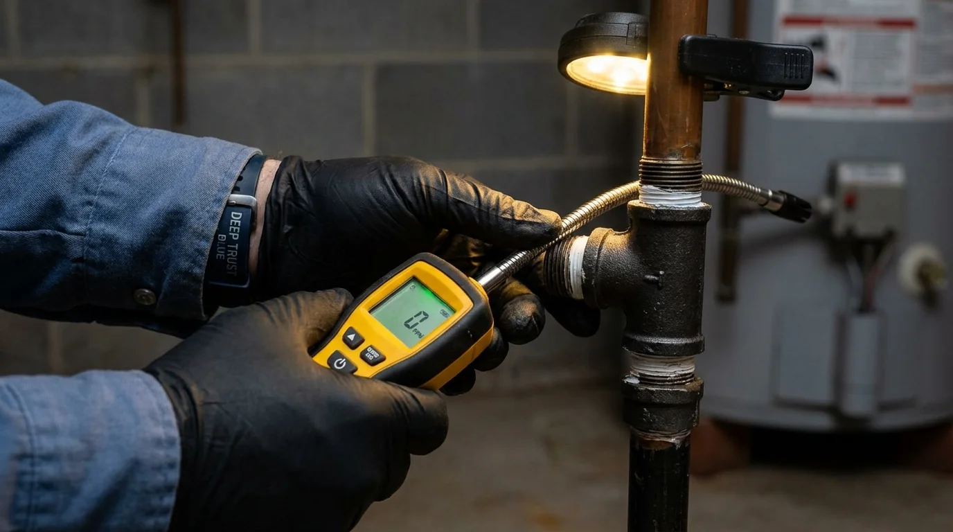Gas leak detection with electronic sniffer by Johns Plumbing LLC in Coos Bay