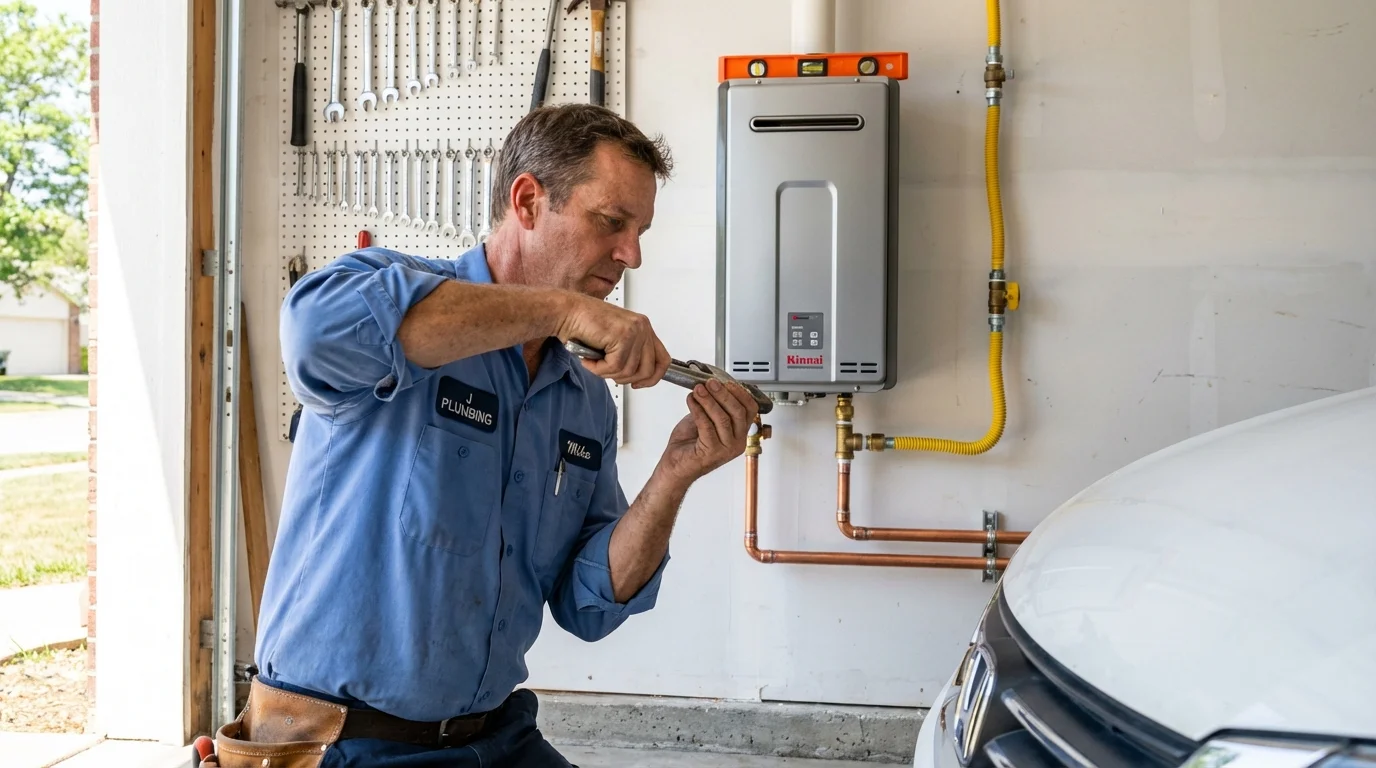 Tankless water heater installation by a Johns Plumbing LLC plumber in Coos Bay