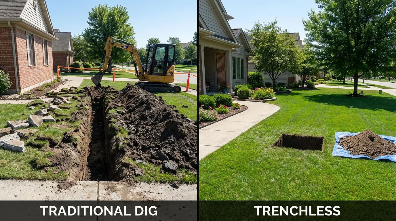 Trenchless sewer repair with minimal yard damage versus traditional excavation in Coos Bay, OR